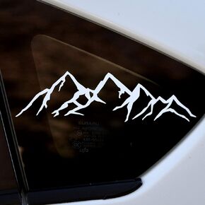 Mountain View Car Decal Sticker Adventure Camping Hiking Car Decal | Cars Auto Trucks Vans Walls Laptop | White | 7.8 inches