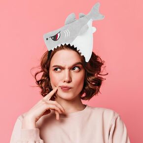 IGMaryBox القرش عقال آذان الحيوان أغطية الرأس أفخم هيرباند للحيوانات تأثيري لطيف أغطية الرأس حفلة هالوين زي Cosplsy
