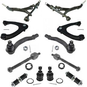 TRQ Front Steering & Suspension Kit Ball Joint Control Arm Control Arm with Ball Joint Sway Bar Stabilizer Link Tie Rod Compatible with 1996-2000 Honda Civic