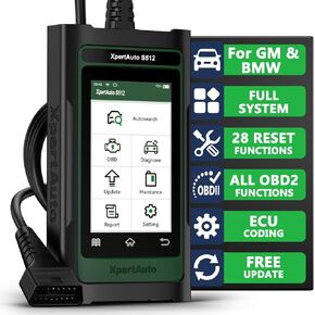 OBD2 Scanner S512 for BMW/GM, Full System Automotive Diagnostic Scanner, Car Code Reader and Reset Tool, All System Diagnose, 28 Reset Functions, ECU Coding, Autovin