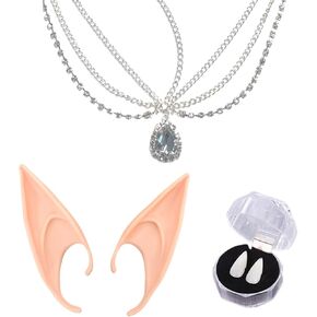 NUMJAW Elf Tiara Fairy Ears الجنية الملحقات للنساء عصر النهضة القرون الوسطى الجنية أزياء قزم عقال سلسلة الجنية الأيرلندية تأثيري قزم خوذة قزم الأذن لماردي غرا كرنفال فستان حفلة تنكرية in Kuwait
