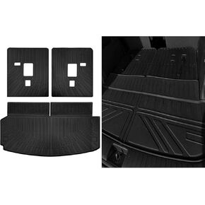 Cargo Mat Compatible with 2016-2024 Dodge Durango Backrest Mat TPE Trunk Mat Cargo Liner for Dodge Durango Accessories(Trunk Mat with Backrest Mat)