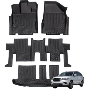 Floor Mats Custom for 2013-2020 Nissan Pathfinder/2013 Infiniti JX35/2014-2020 Infiniti QX60 TPE 1st 2nd and 3rd Row Full Floor Liners Set