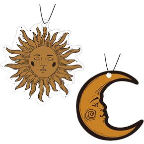 Jnglr 2Pcs Sun and Moon Car Air Freshener Funny Air Freshener Car Set, Air Freshener Car Funny Car Accessories Funny Car Air Freshener Car Hanging Rearview Mirror Pendant for Car Air Fresheners