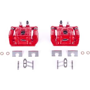 Power Stop Rear S2910 Pair of High-Temp Red Powder Coated Calipers For Honda CR-V 2005-2006 [Model Specific]