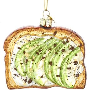 Kurt Adler Noble Gems Avocado Toast Glass Ornament, 3.75-Inch Tall for Christmas