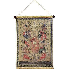 Tapestry Jesus and The 12 Apostles Vine Christ Religious Wall Hanging 14 Inch, Tree of Life, Religious Gift Room Wall Decoration