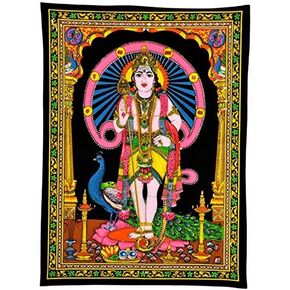 Murugan Swami Karthikeya - Cotton Wall Tapestry