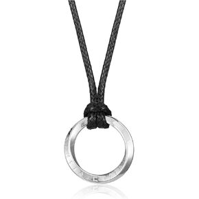 PiercingJ Norse Viking Necklace for Men Stainless Steel Adjustable Rope Chains Vintage Amulet Pendant Jewelry Gift