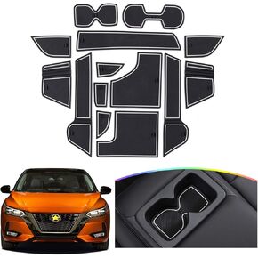 SKTU Door Slot Mat for 2024 2025 Ford Ranger Door Groove Gate Pad Ford Ranger 2024 2025 Accessories Fit 2024 2025 Ranger (XL/XLT/LARIAT/Raptor) Door Compartment Cup Center Console Liners (17Pcs Black)