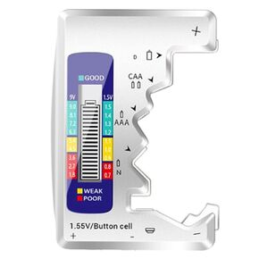 Battery Tester Checker,Digital Battery Capacity Gauge Tester with LCD Display Universal Battery Capacity Detector Tool Small Battery Checker for C D N AA AAA 9V(6F22) 1.5V Button Cell