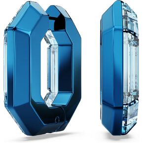 Swarovski Lucent Hoop Earrings, Octagon Shape, Small, Blue