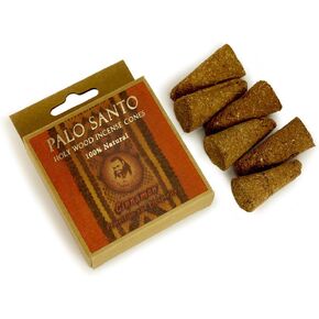 Prabhuji's Gifts Palo Santo Incense Cones - Cinnamon - Handmade Natural Incense Cones - Palo Santo Cones - Spiritual Incense - Holy Wood Incense - Protection & Prosperity - (6 Cones)
