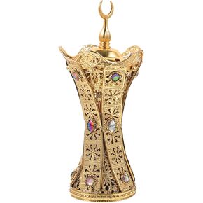 Alipis Electric Incense Burner Metal Bakhoor Burner Holder Oud Frankincense Resin Burner Vintage Arabic Censer Burner for Yoga Spa Office Home Decor Golden