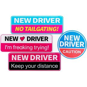 Student Driver Magnet, Funny Car Magnets Duck 2-Pack Reflective Student Driver Sticker Magnet for Car, Reusable New Driver Sticker Magnet, Movable Car Magnets for Car Bumper, 10 X 4 in