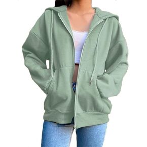 COOLMONAR Women Y2K Hoodie Y2K Athletic Workout Basic Casual Sweatshirt Harajuku Zip Up Hoodies