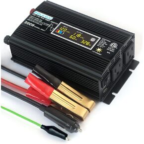 300W Pure sine Wave Power Inverter with LCD Display ETL Listed dc 12v to 110v ac with USB Charger for car Truck RV