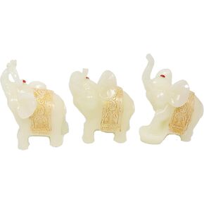 We pay your sales tax Feng Shui Set of 3 Elephant Statues Wealth Lucky Figurines Home Decor Housewarming Congratulatory Gift (Green Jade)