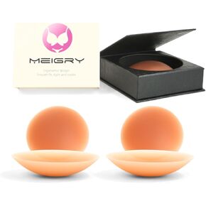 Nipple Covers For Women, 2 Pairs Sticky bra, Ultra Thin Seamless Sheer Adhesive Silicone Nipple Pasties Reusable