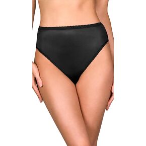 Shadowline Women's Plus-Size Panties-Hi Cut Nylon Brief (3 Pack)