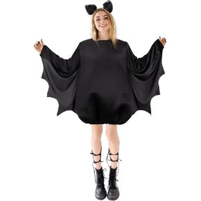 MCJC Adult Bat Costume Jumpsuit,black one piece jumpsuit halloween,Cosplay