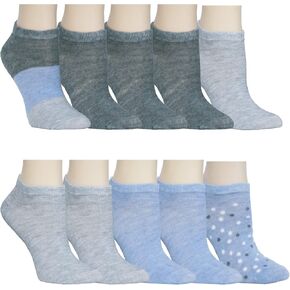 جوارب Badgley Mischka للسيدات ذات قصة منخفضة، مقاس واحد، عبوة من 10 قطع in Kuwait