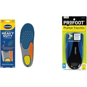 Dr. Scholl's Heavy Duty Support Insoles for Men Size 8-14, 1 Pair & PROFOOT Orthotic Insoles for Plantar Fasciitis & Heel Pain, Men's 8-13, 1 Pair