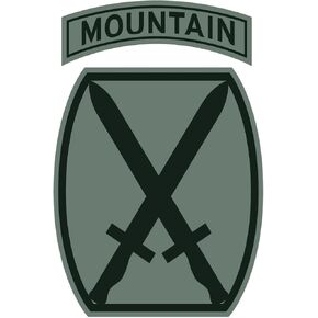US Army - 10th Mountain Division SSI Patch Decal in ACU Colors - 3.5 Inch Tall Full Color Decal - Sticker
