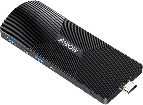 عصا كمبيوتر صغيرة بدون مروحة Intel Alder Lake-N100 8GB DDR5 256GB eMMC، Win 11 Pro Micro Computer Stick HDMI/Mini DP Dual 4K@60 هرتز، WiFi 6، BT5.2، Gigabit Ethernet، Stick PC للأعمال/الصناعة/IOT in Kuwait