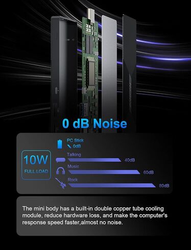 عصا كمبيوتر صغيرة بدون مروحة Intel Alder Lake-N100 8GB DDR5 256GB eMMC، Win 11 Pro Micro Computer Stick HDMI/Mini DP Dual 4K@60 هرتز، WiFi 6، BT5.2، Gigabit Ethernet، Stick PC للأعمال/الصناعة/IOT in Kuwait