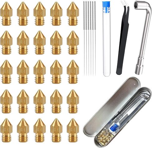 5PCS Ender 3 V3 KE 3D Printer Hardened Nozzles, 0.4mm 3D Printer Hardened Steel Nozzles Kit, High-Speed Printing and High Flow Extruder Nozzles for Creality K1/ K1 Max/CR-M4/CR-10 SE 3D Printer in Saudi Arabia