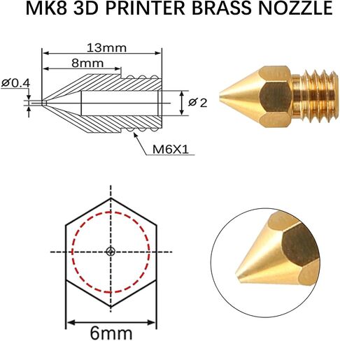 5PCS Ender 3 V3 KE 3D Printer Hardened Nozzles, 0.4mm 3D Printer Hardened Steel Nozzles Kit, High-Speed Printing and High Flow Extruder Nozzles for Creality K1/ K1 Max/CR-M4/CR-10 SE 3D Printer in Saudi Arabia