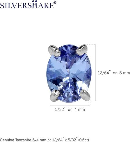 Silvershake 5X4mm Petite Oval Shape Birthstone Gemstones White Gold Plated or Yellow Gold Plated 925 Sterling Silver Stud Earrings Jewelry for Women or Teens First or Second Hole Piercing in Kuwait