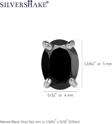 Silvershake 5X4mm Petite Oval Shape Birthstone Gemstones White Gold Plated or Yellow Gold Plated 925 Sterling Silver Stud Earrings Jewelry for Women or Teens First or Second Hole Piercing in Kuwait