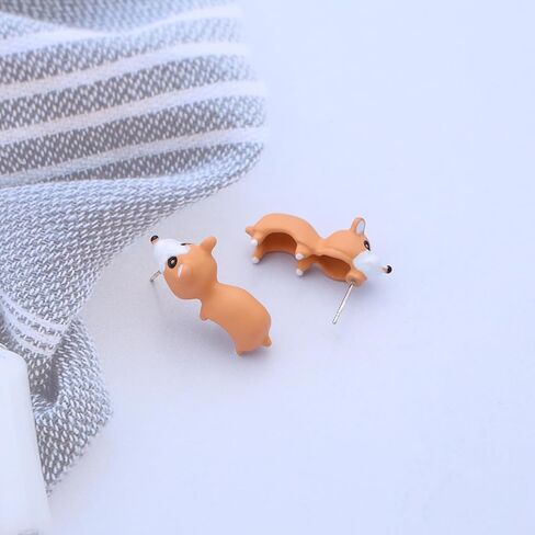 Cute Cartoon Animal Stud Earrings Funny Animal Bite Earrings Yellow Dod Earrings 3D Clay Polymer Earrings Cartoon Dog Bite Earrings Jewelry For Women(Yellow Dog) in Kuwait