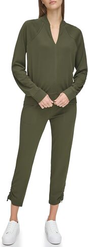Andrew Marc Sport Women's Long Sleeve V-Neck Sporty Jersey Pullover in Saudi Arabia