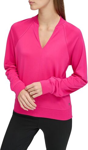 Andrew Marc Sport Women's Long Sleeve V-Neck Sporty Jersey Pullover in Saudi Arabia
