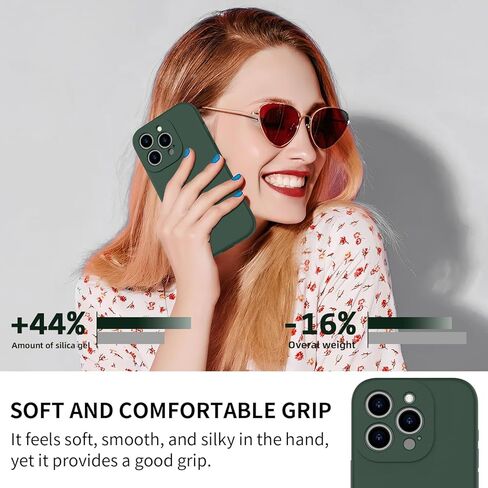 bicol Compatible with iPhone 15 Pro Case with Screen Protector,Enhanced Camera Lens Protection,Soft Liquid Silicone Protective Cover,Slim Fit Protective Phone Case 6.1" Light Brown in Kuwait