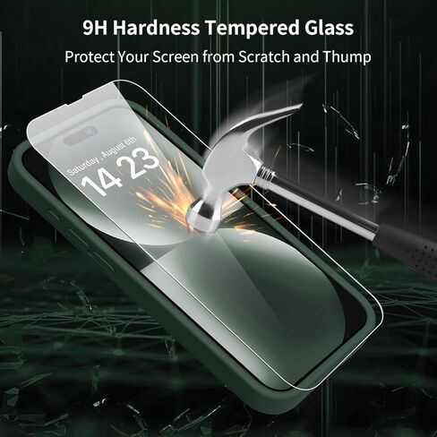 bicol Compatible with iPhone 15 Pro Case with Screen Protector,Enhanced Camera Lens Protection,Soft Liquid Silicone Protective Cover,Slim Fit Protective Phone Case 6.1" Light Brown in Kuwait