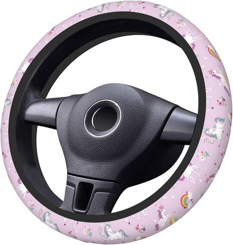 Car Steering Wheel Cover Universal Neoprene Anti Slip Car Accessories Decoration Wheel Protector 15 Inch - Pink Roses Bows in Saudi Arabia