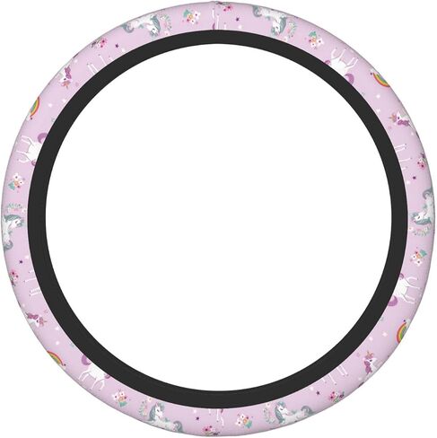 Car Steering Wheel Cover Universal Neoprene Anti Slip Car Accessories Decoration Wheel Protector 15 Inch - Pink Roses Bows in Saudi Arabia