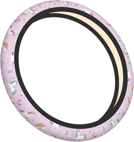Car Steering Wheel Cover Universal Neoprene Anti Slip Car Accessories Decoration Wheel Protector 15 Inch - Pink Roses Bows in Saudi Arabia
