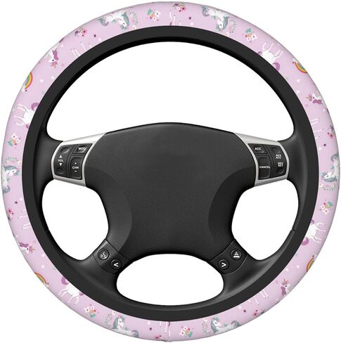 Car Steering Wheel Cover Universal Neoprene Anti Slip Car Accessories Decoration Wheel Protector 15 Inch - Pink Roses Bows in Saudi Arabia