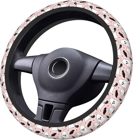 Car Steering Wheel Cover Universal Neoprene Anti Slip Car Accessories Decoration Wheel Protector 15 Inch - Pink Roses Bows in Saudi Arabia
