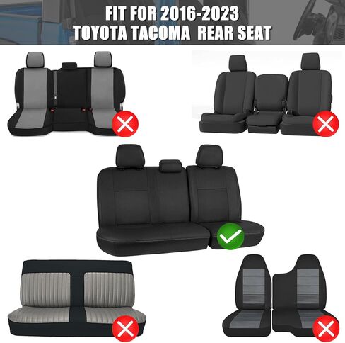مجموعة أغطية المقاعد الأمامية والخلفية المخصصة من SAPUBK بديلة لملحقات مقاعد Toyota Tacoma Pickup 2016-2023 (أسود) in Kuwait
