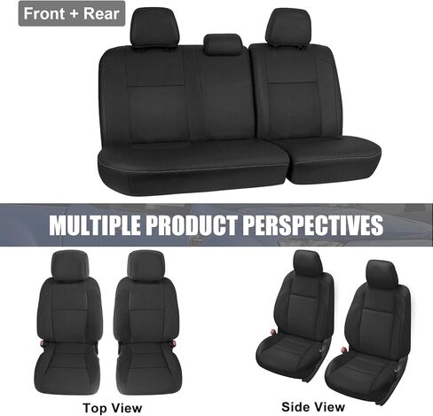 مجموعة أغطية المقاعد الأمامية والخلفية المخصصة من SAPUBK بديلة لملحقات مقاعد Toyota Tacoma Pickup 2016-2023 (أسود) in Kuwait