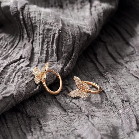 VALLOEY ROVER أقراط ذهبية للنساء 14 قيراط مطلية بالذهب أقراط بسيطة أنيقة بوهو لطيفة لا تسبب الحساسية مكعب زركونيا مجوهرات الأذن للنساء in Kuwait