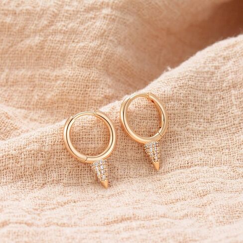 VALLOEY ROVER Gold Earrings for Women 14k Gold Plated Simple Hoops Earrings Dainty Boho Cute Hypoallergenic Cubic Zirconia Ear Jewelry for Women in Saudi Arabia