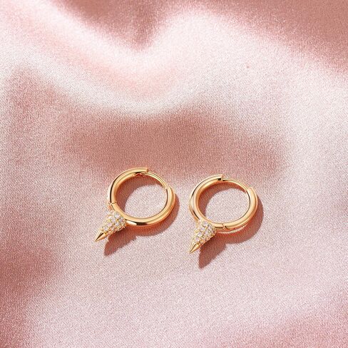 VALLOEY ROVER Gold Earrings for Women 14k Gold Plated Simple Hoops Earrings Dainty Boho Cute Hypoallergenic Cubic Zirconia Ear Jewelry for Women in Saudi Arabia