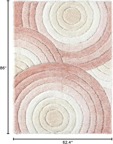 LUXE WEAVERS مجموعة Lantanas 7071 وردي 5x7 سجادة منطقة هندسية حديثة in Kuwait